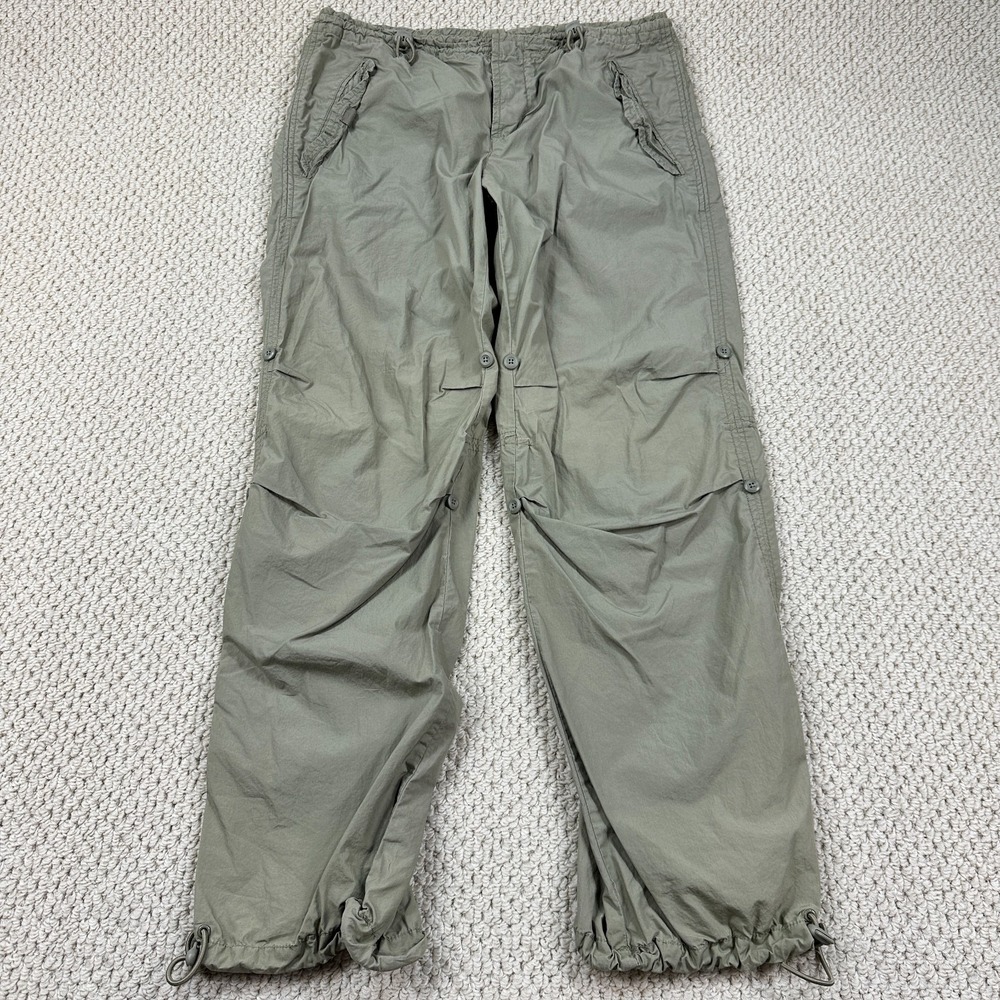 GAP Pants Womens Medium Olive Parachute Cargo Rollup Military Utility Baggy Y2K